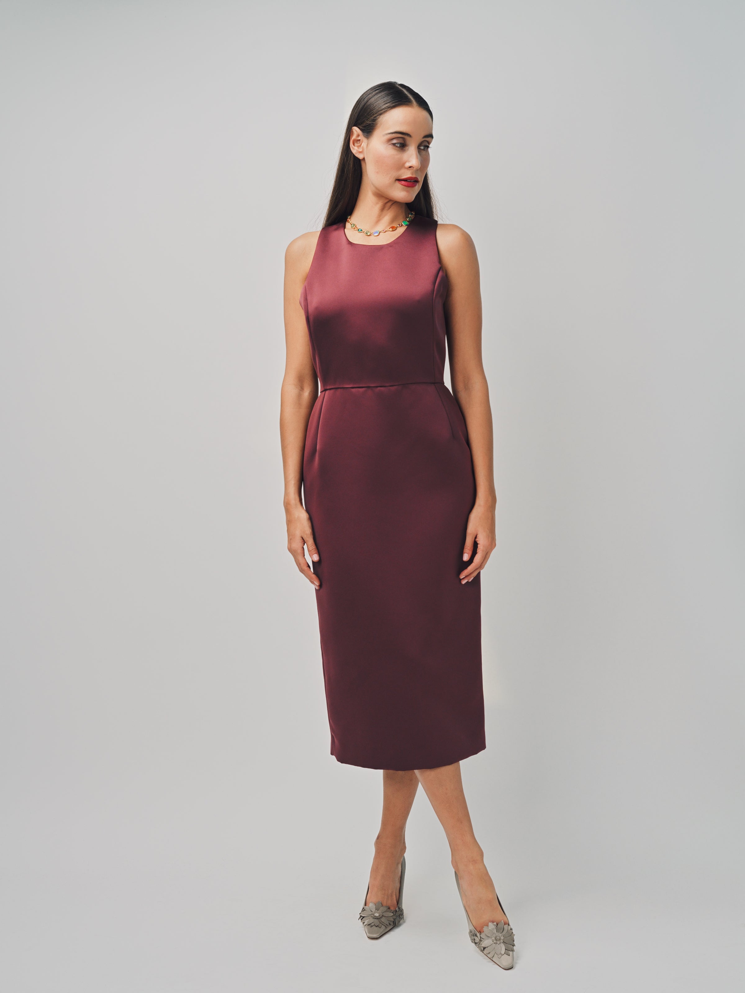 Maison Rabih Kayrouz Satin Short Dress Marron / 38