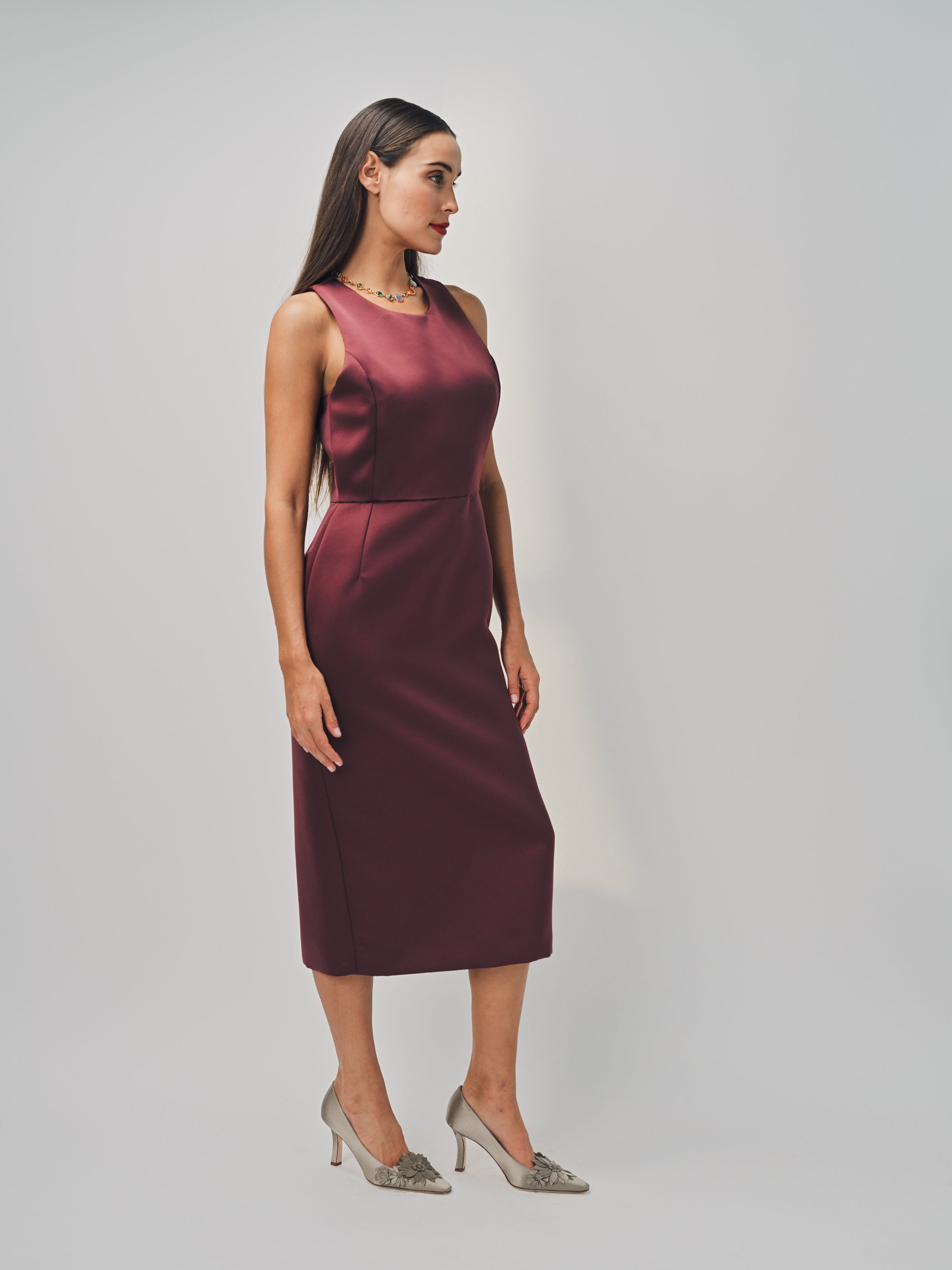 Maison Rabih Kayrouz Satin Short Dress Marron / 38