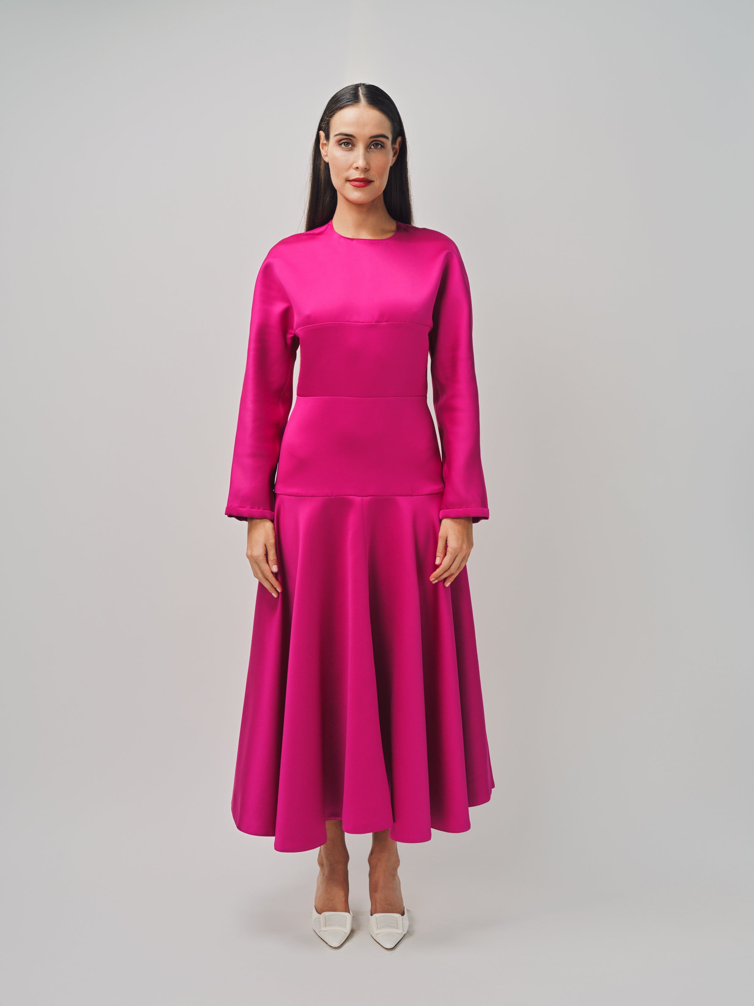 Maison Rabih Kayrouz Satin Short Dress Fuschia / 36