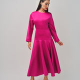 Maison Rabih Kayrouz Satin Short Dress Fuschia / 36