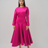 Maison Rabih Kayrouz Satin Short Dress Fuschia / 36