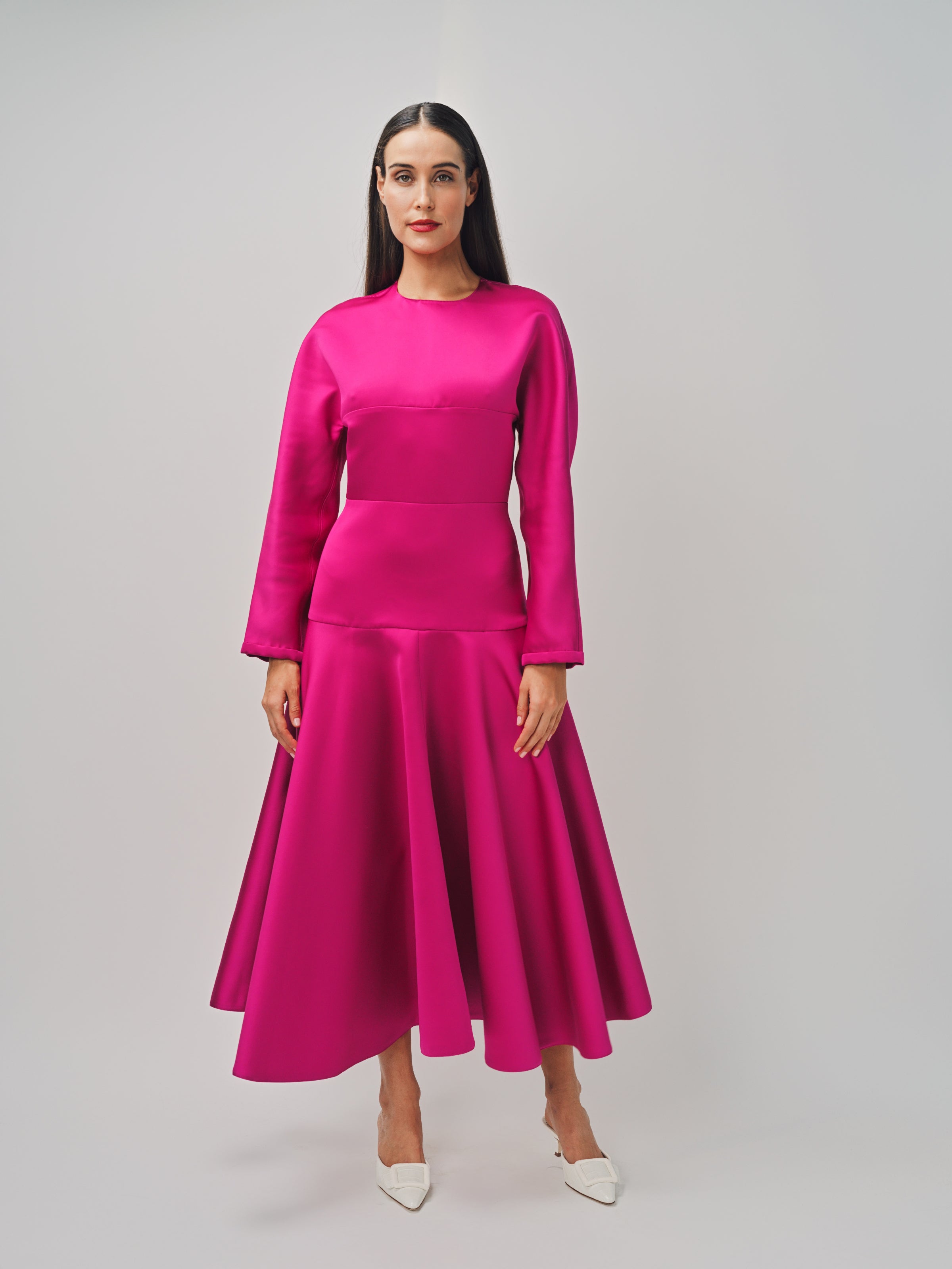 Maison Rabih Kayrouz Satin Short Dress Fuschia / 36