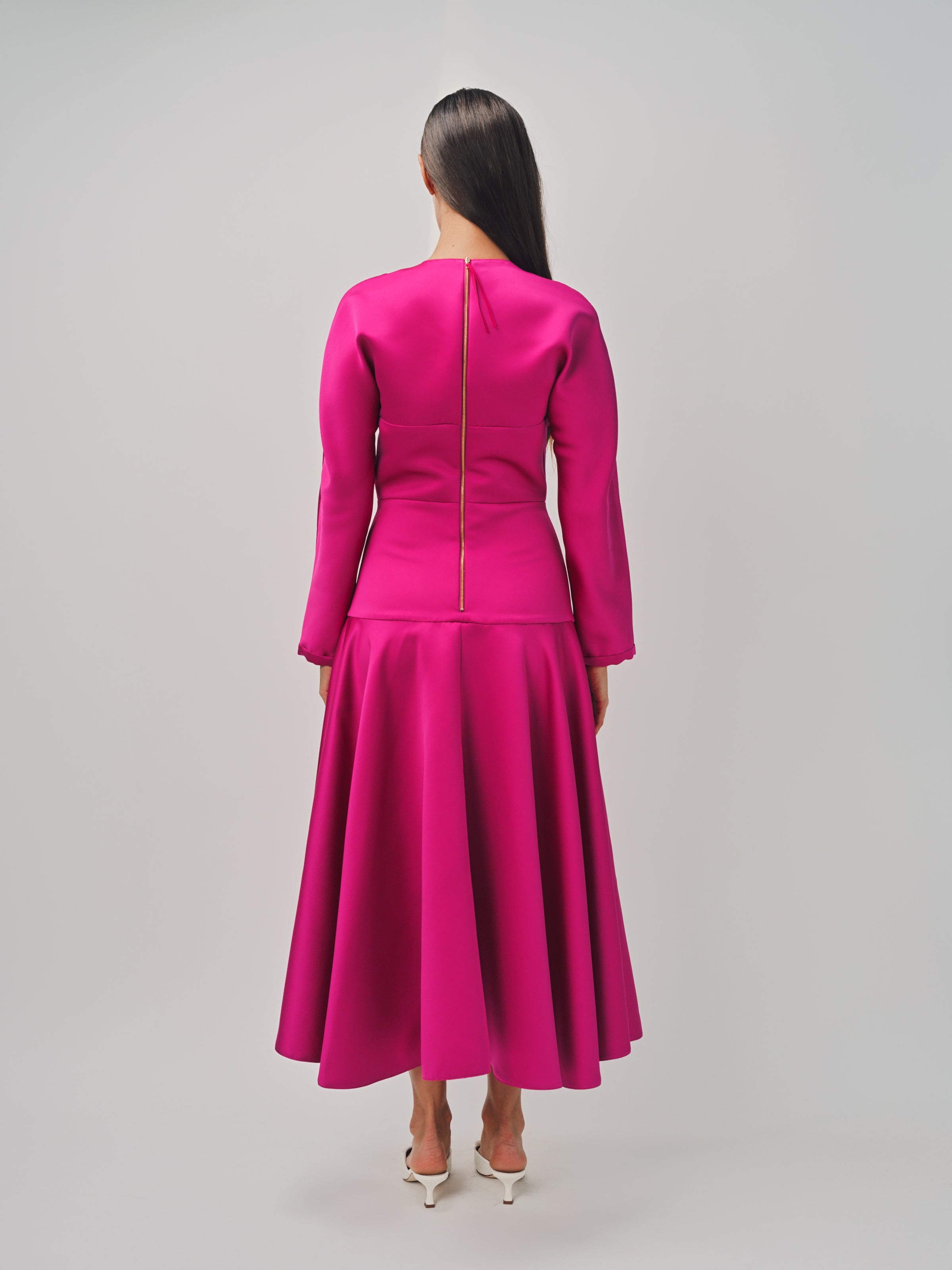 Maison Rabih Kayrouz Satin Short Dress Fuschia / 36