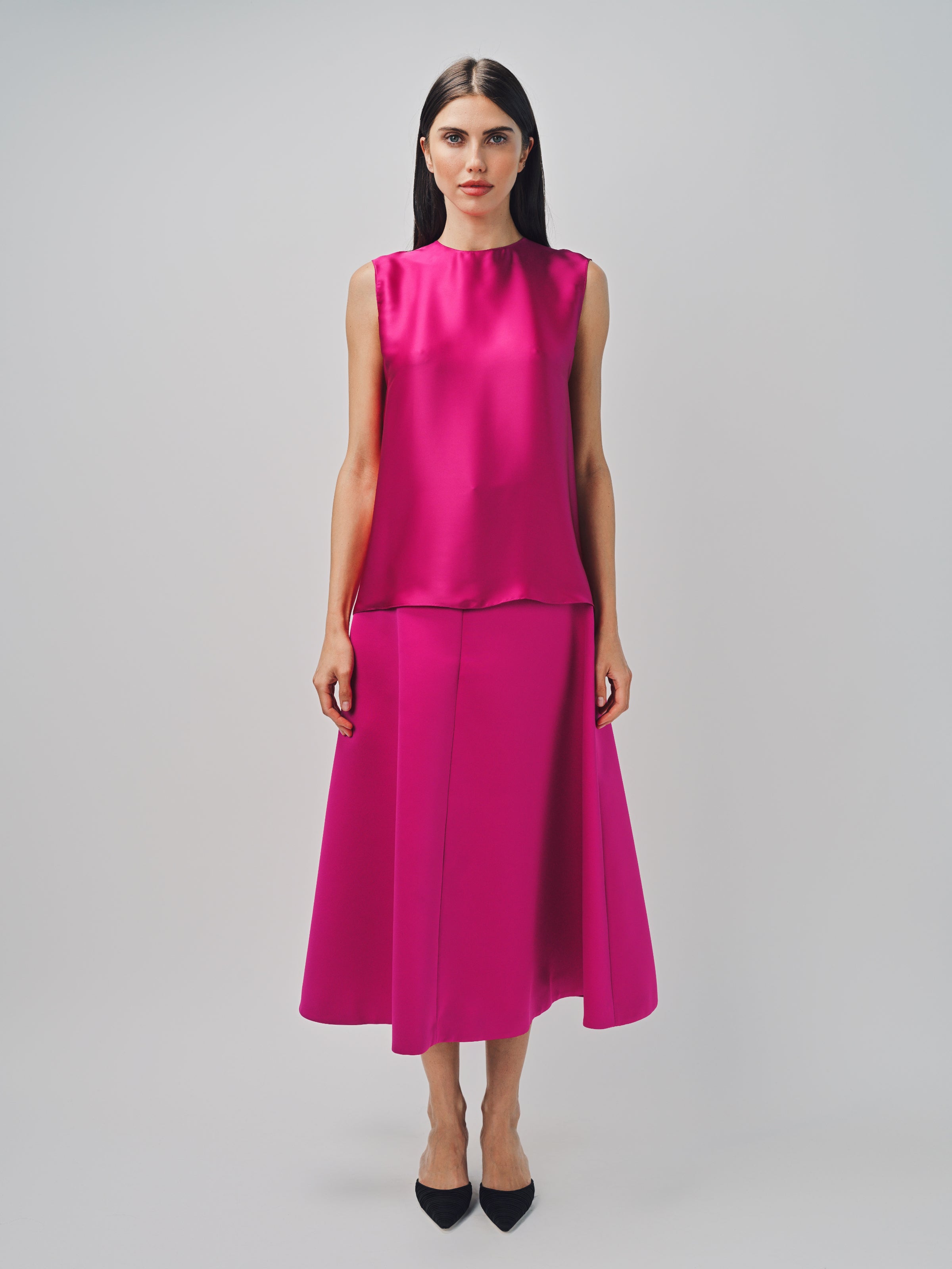 Maison Rabih Kayrouz Satin Skirt Fuschia / 36