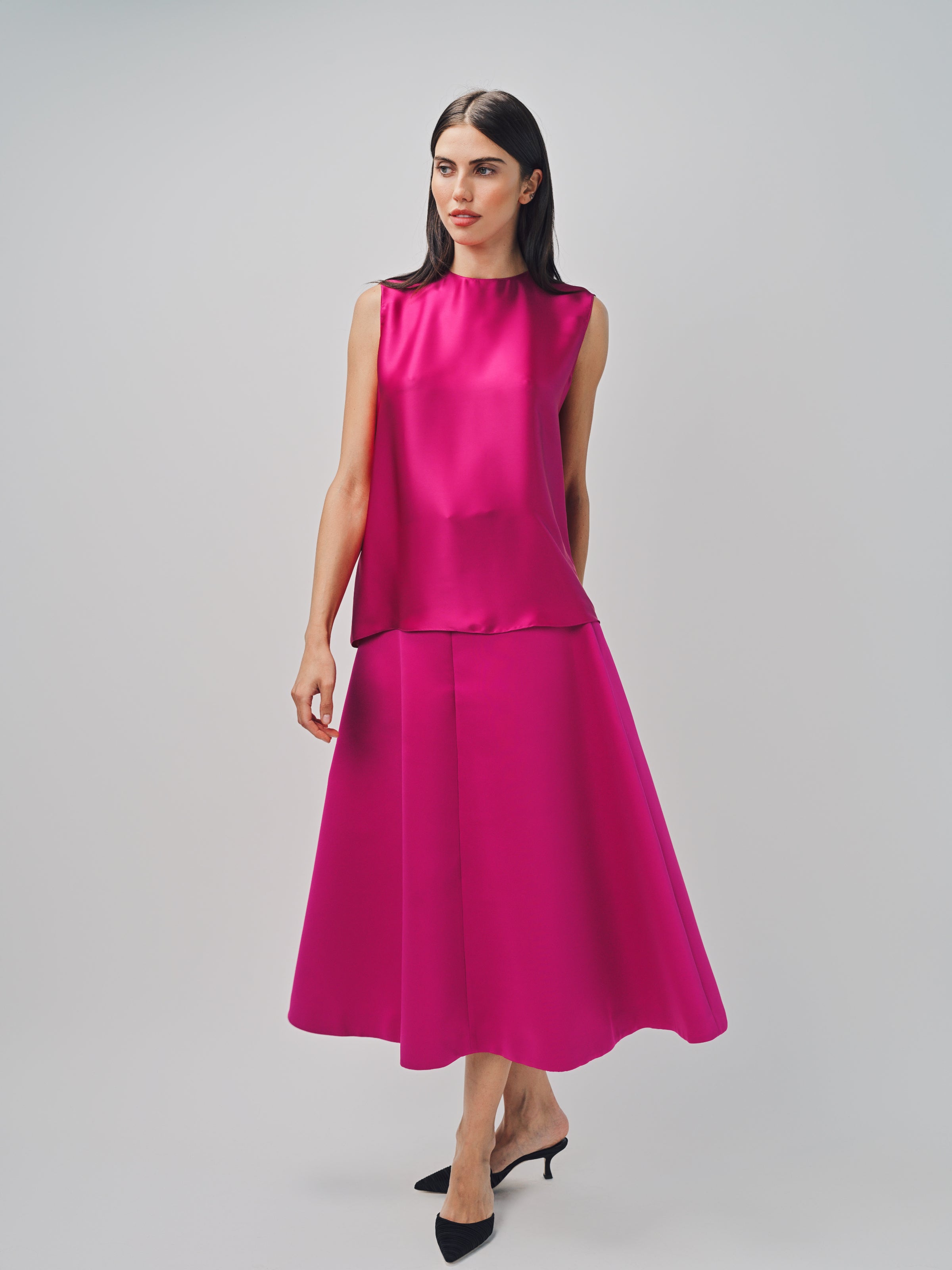 Maison Rabih Kayrouz Satin Skirt Fuschia / 36