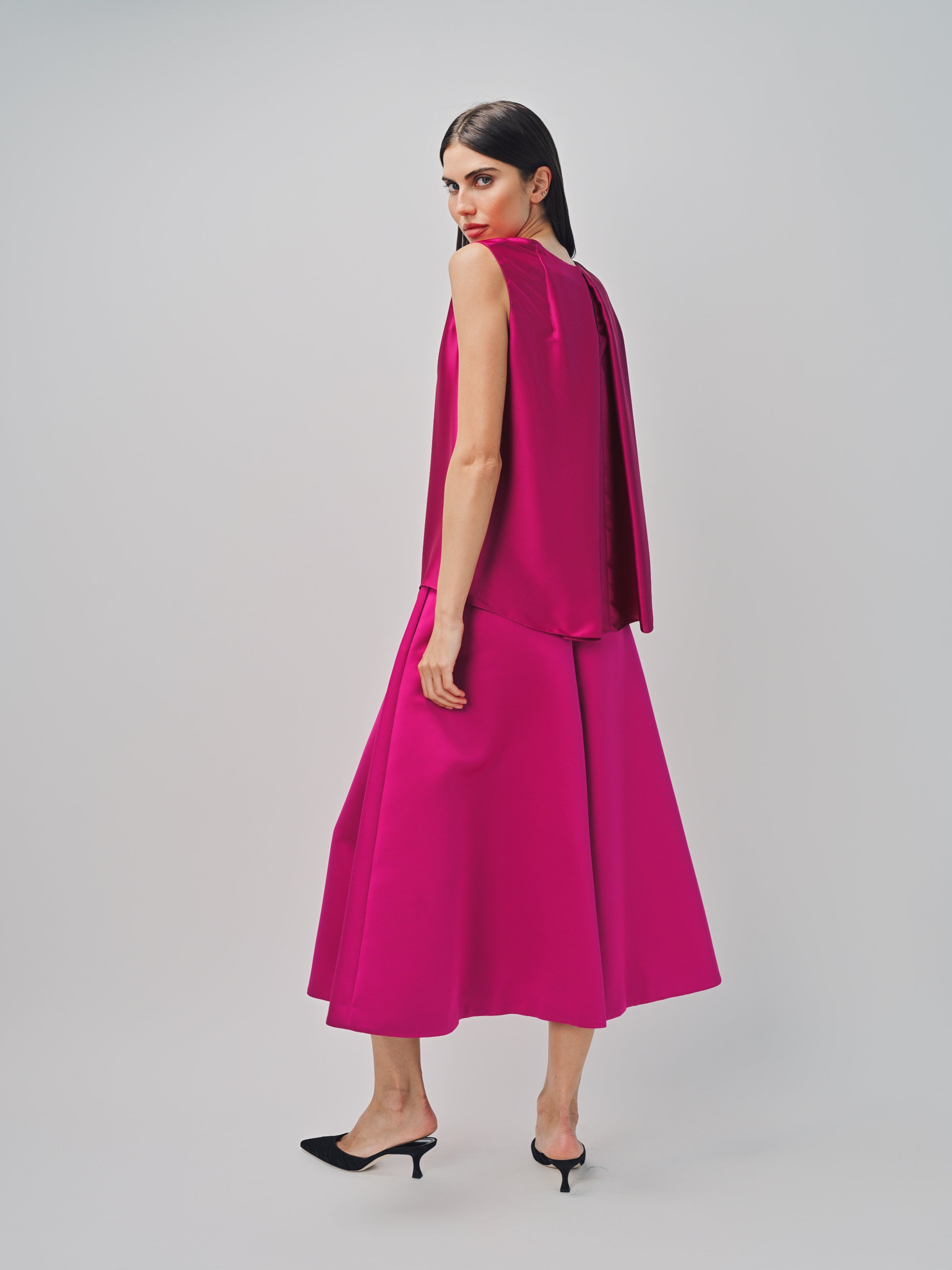 Maison Rabih Kayrouz Satin Skirt Fuschia / 36