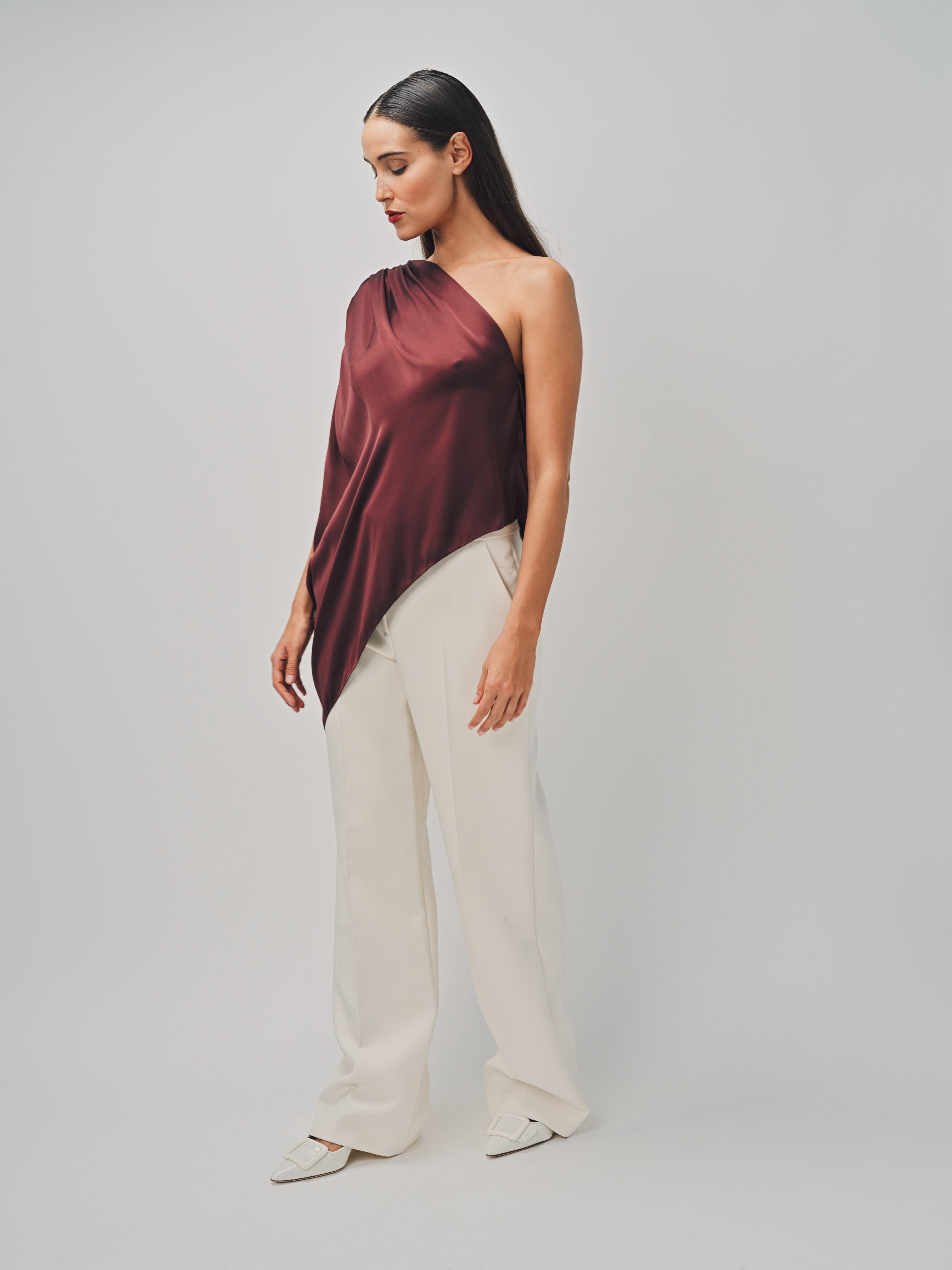 Maison Rabih Kayrouz Charmeuse Top Marron / 36