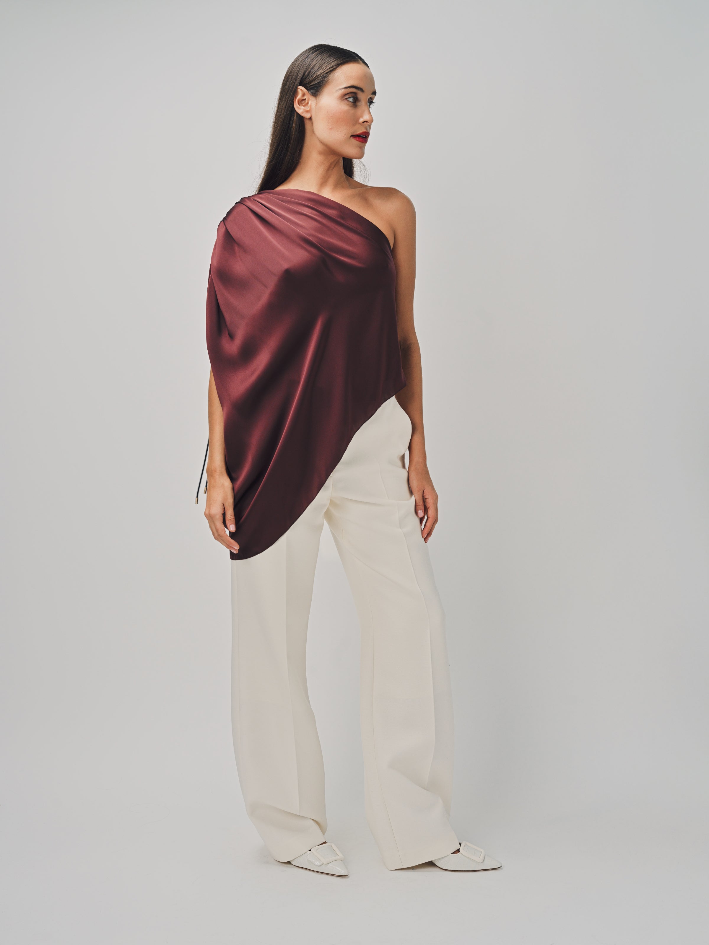 Maison Rabih Kayrouz Charmeuse Top Marron / 36