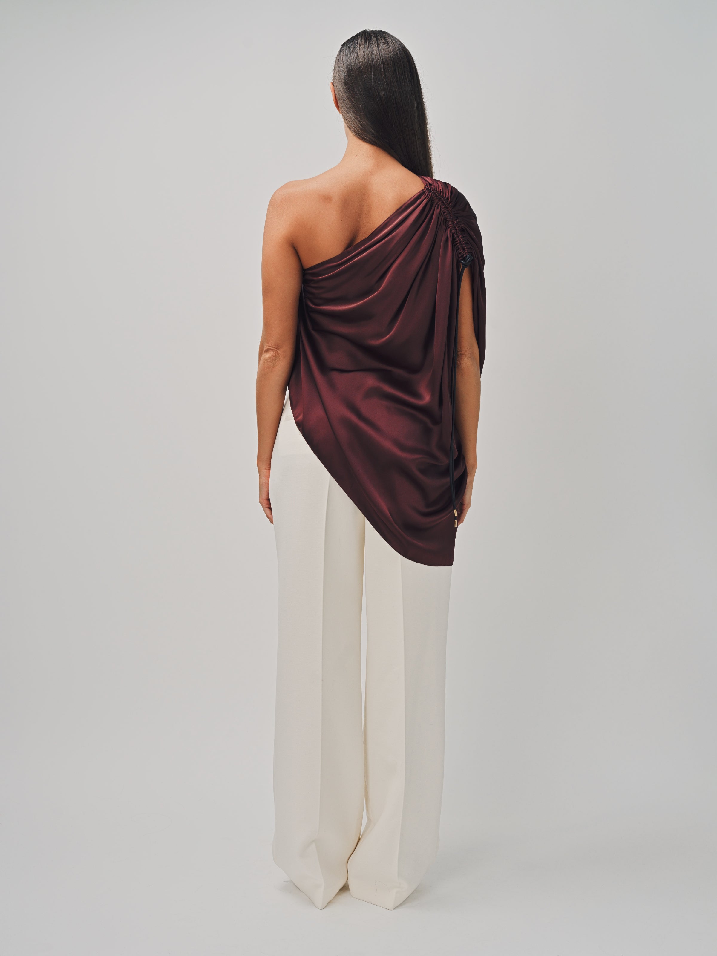 Maison Rabih Kayrouz Charmeuse Top Marron / 36