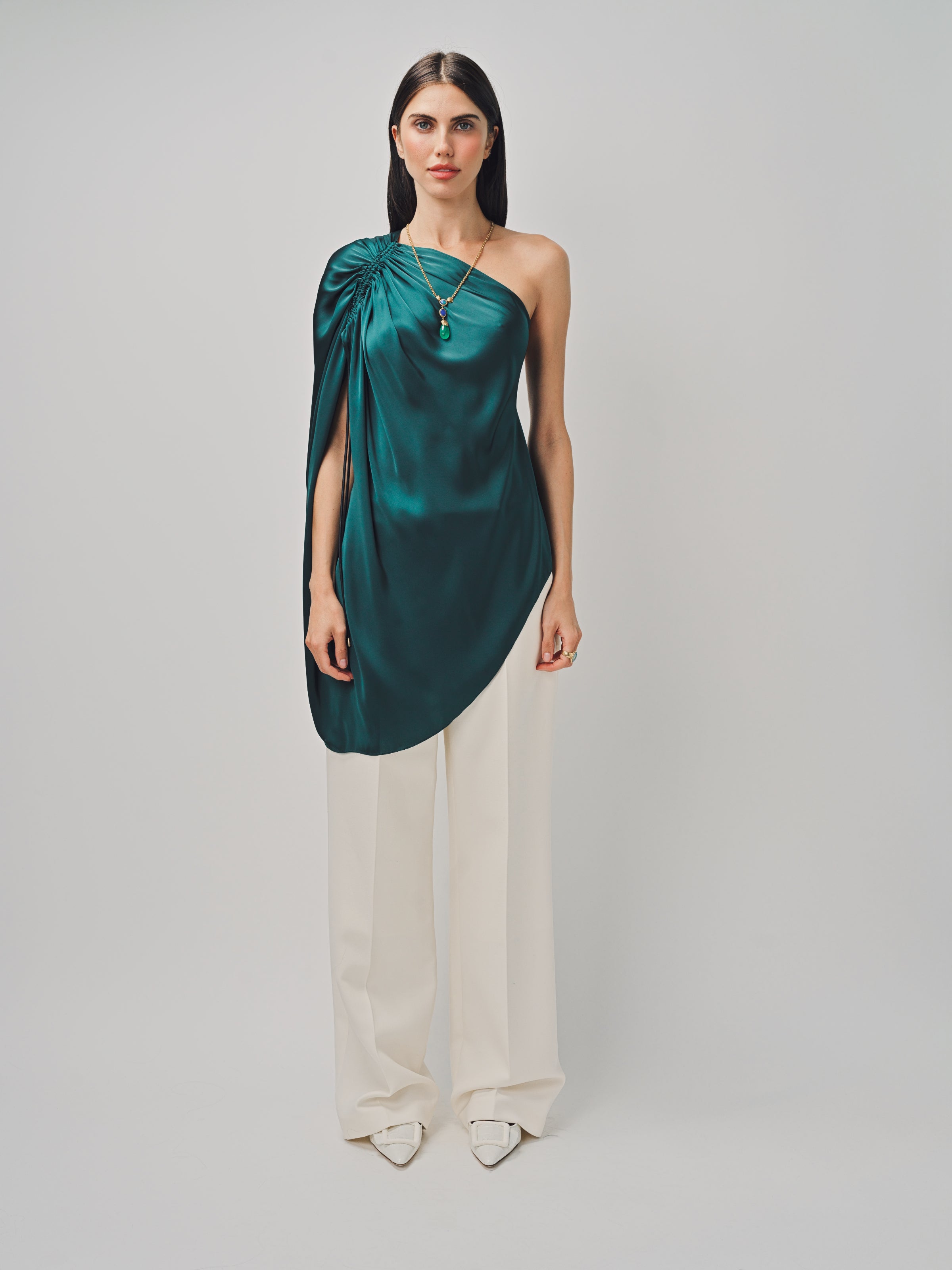 Maison Rabih Kayrouz Charmeuse Top Vert / 38