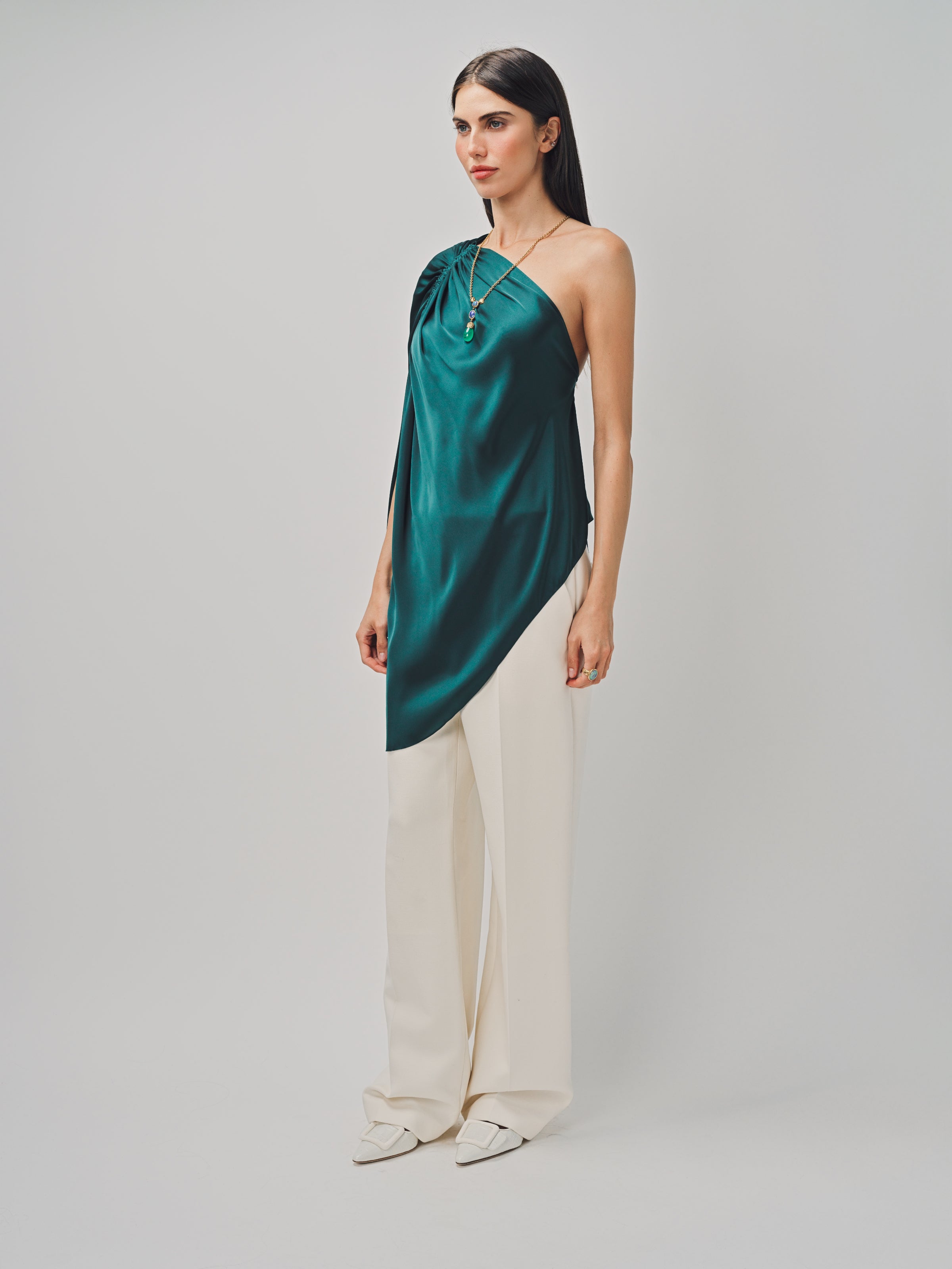 Maison Rabih Kayrouz Charmeuse Top Vert / 38
