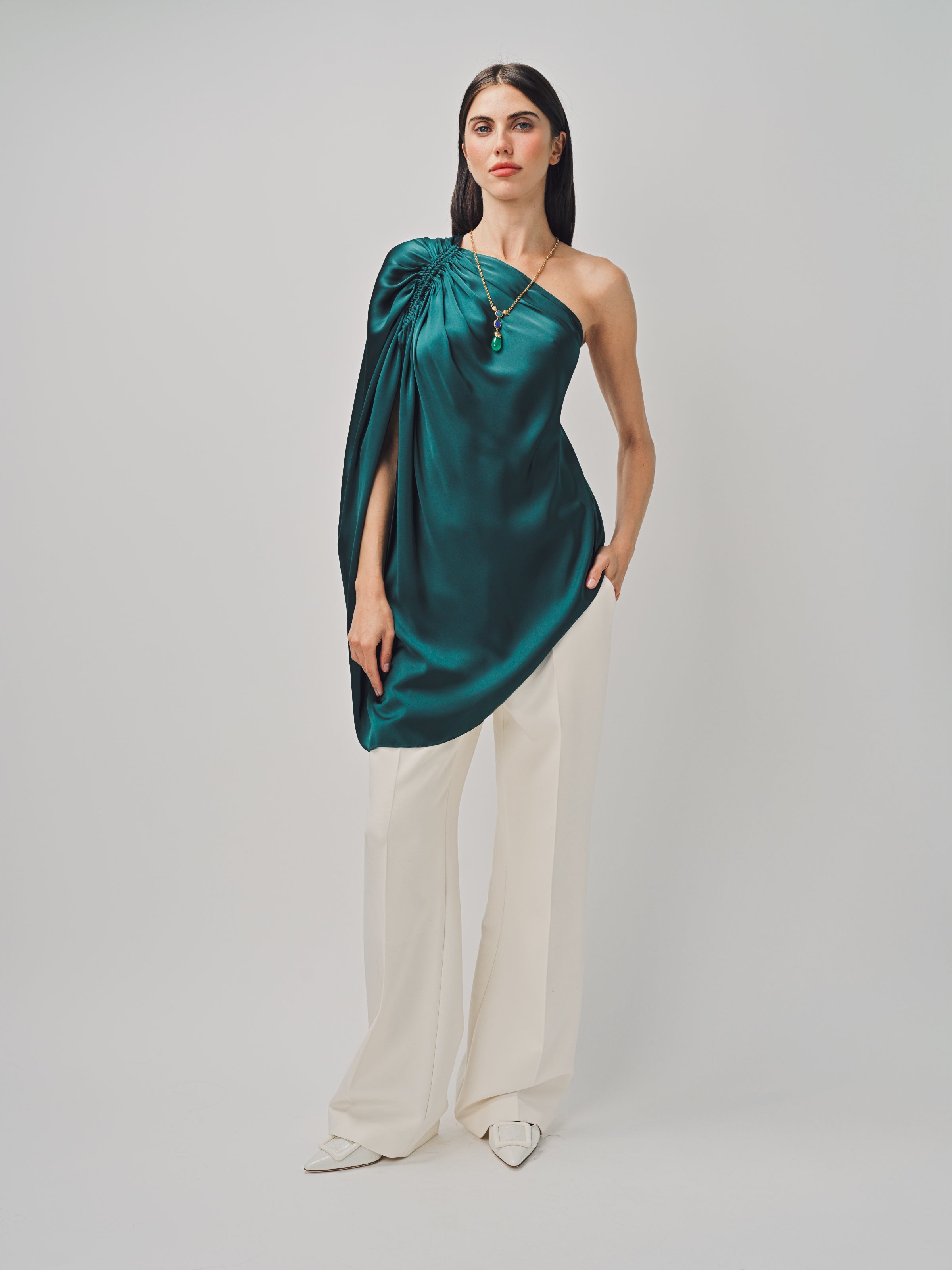 Maison Rabih Kayrouz Charmeuse Top Vert / 38
