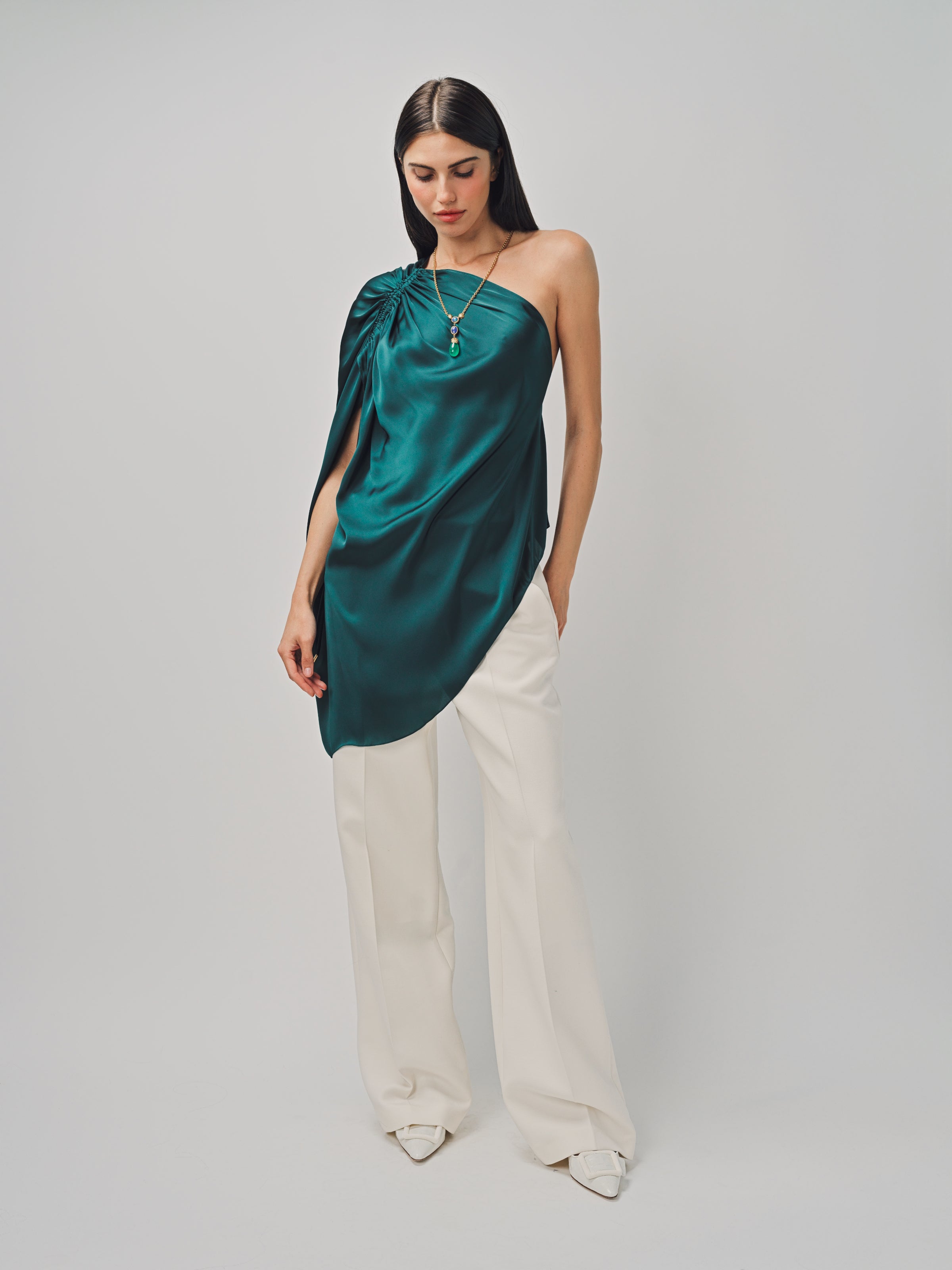 Maison Rabih Kayrouz Charmeuse Top Vert / 38
