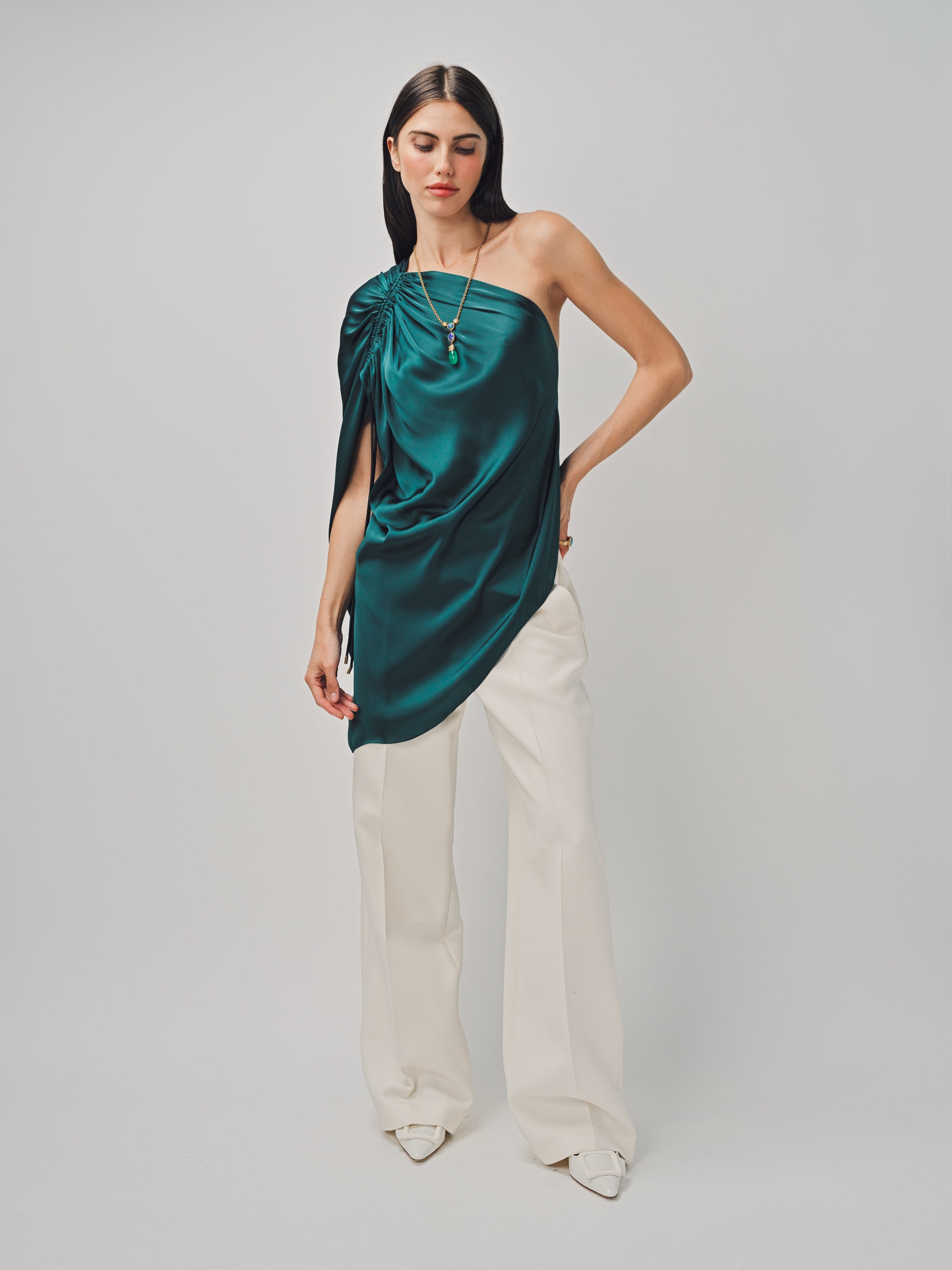 Maison Rabih Kayrouz Charmeuse Top Vert / 38
