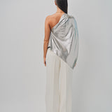 Maison Rabih Kayrouz Silk Lame Top Silver / 36