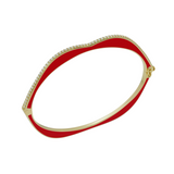 Raphaele Canot 18K White Gold Red Enamel OMG Bangle