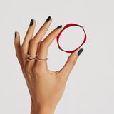 Raphaele Canot 18K White Gold Red Enamel OMG Bangle