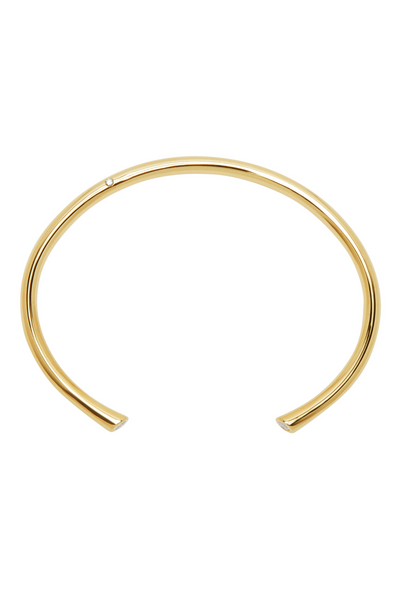 14k Yellow Gold & Diamonds Coil Cuff, 3mm w/ Hidden Diamonds Cuff Bracelet