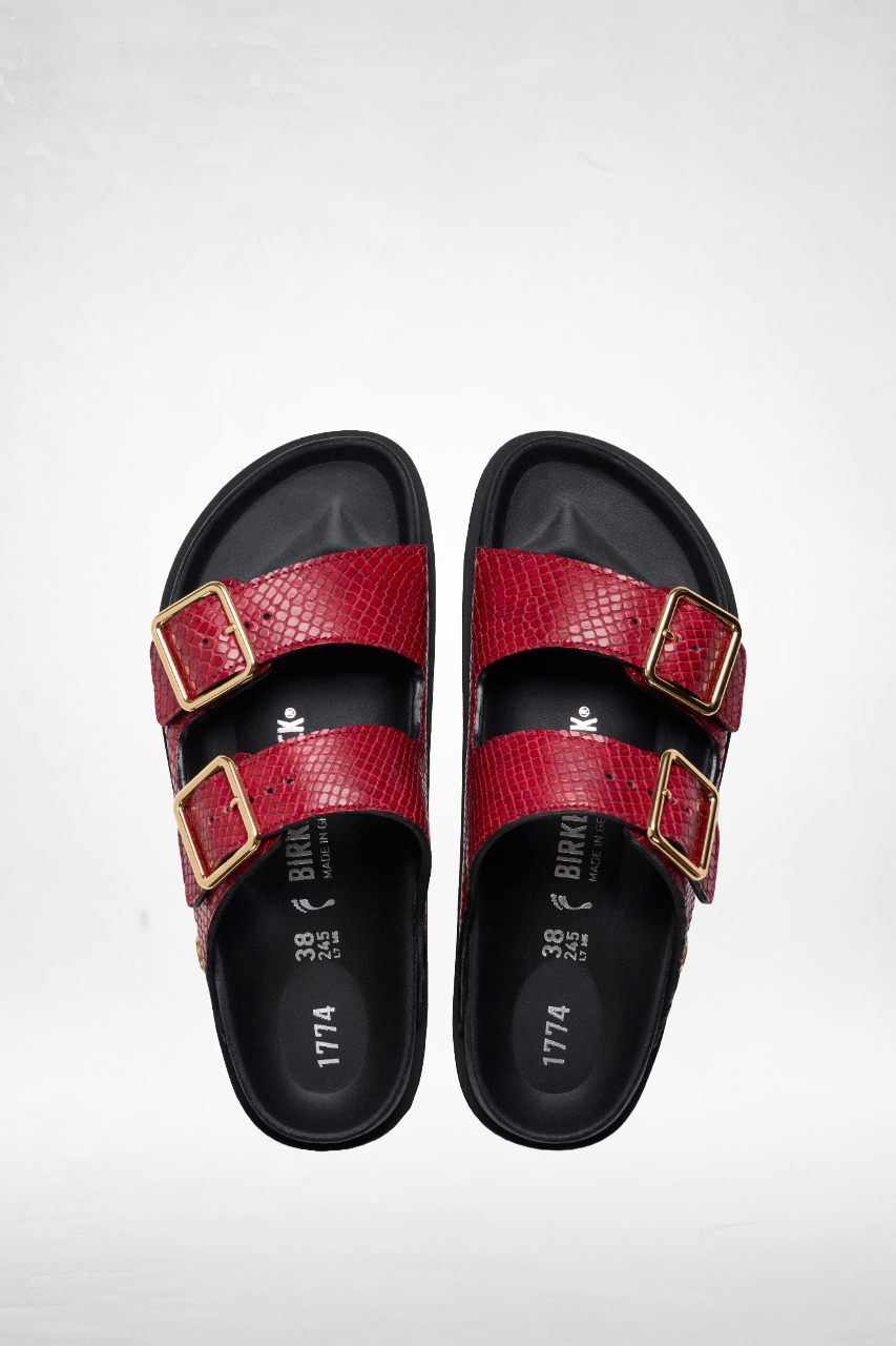 Arizona Snake Birkenstock in Red