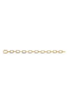 14K Yellow Gold Chain Bracelet with Diamond Links