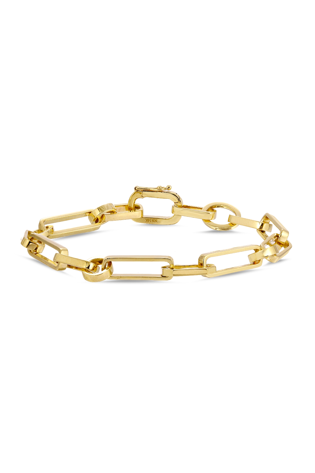 14K Yellow Gold Elongated Link Bracelet