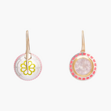 Silver Tile Round Earrings