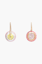 Silver Tile Round Earrings