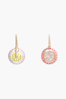 Silver Tile Round Earrings