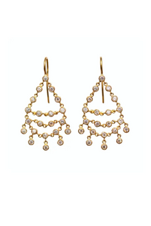 22K Yellow Gold Diamond Dancing Emilie Earrings