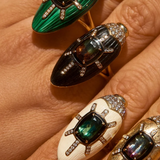 Scarab Ebony Ring with Watermelon Tourmaline