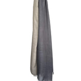 Toosh Lisse Two Tone Stole: Rhino Grey + Moonless Night