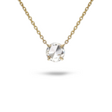 18K Yellow Gold Rose Cut Round Diamond Necklace