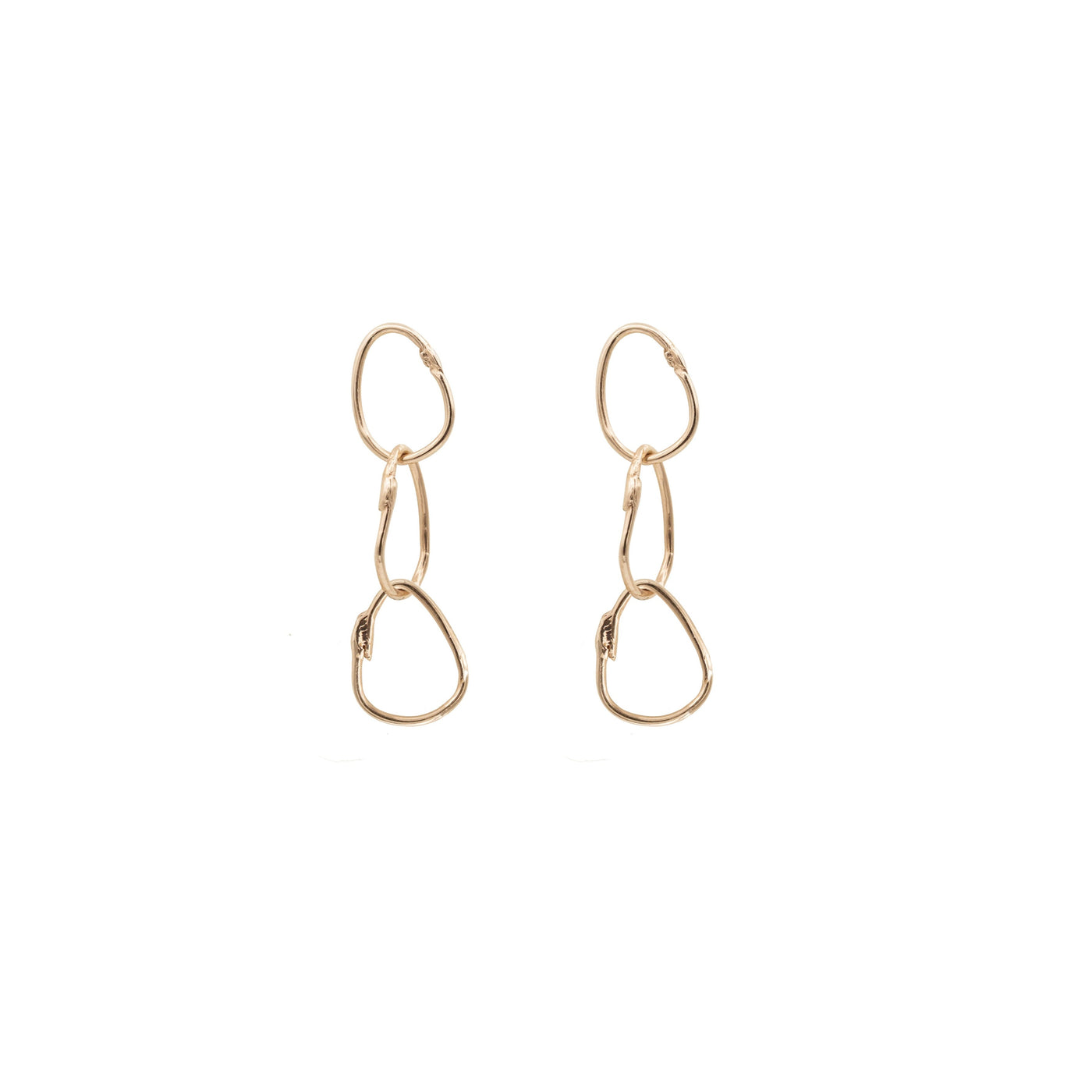 Tiny Triple Rose Gold Drop Earrings