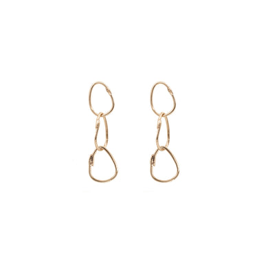 Tiny Triple Rose Gold Drop Earrings