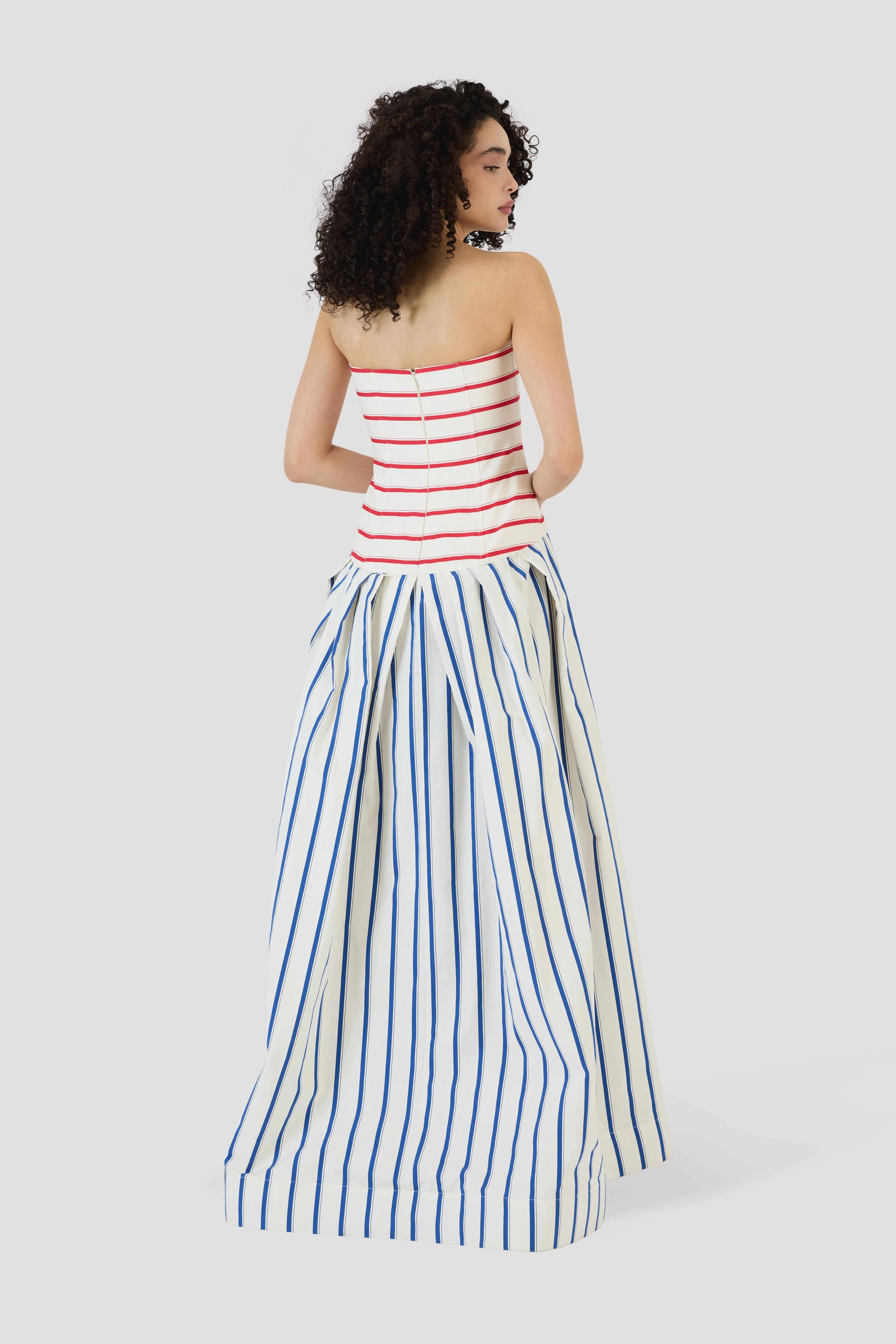 Strapless Drop Waist Gown