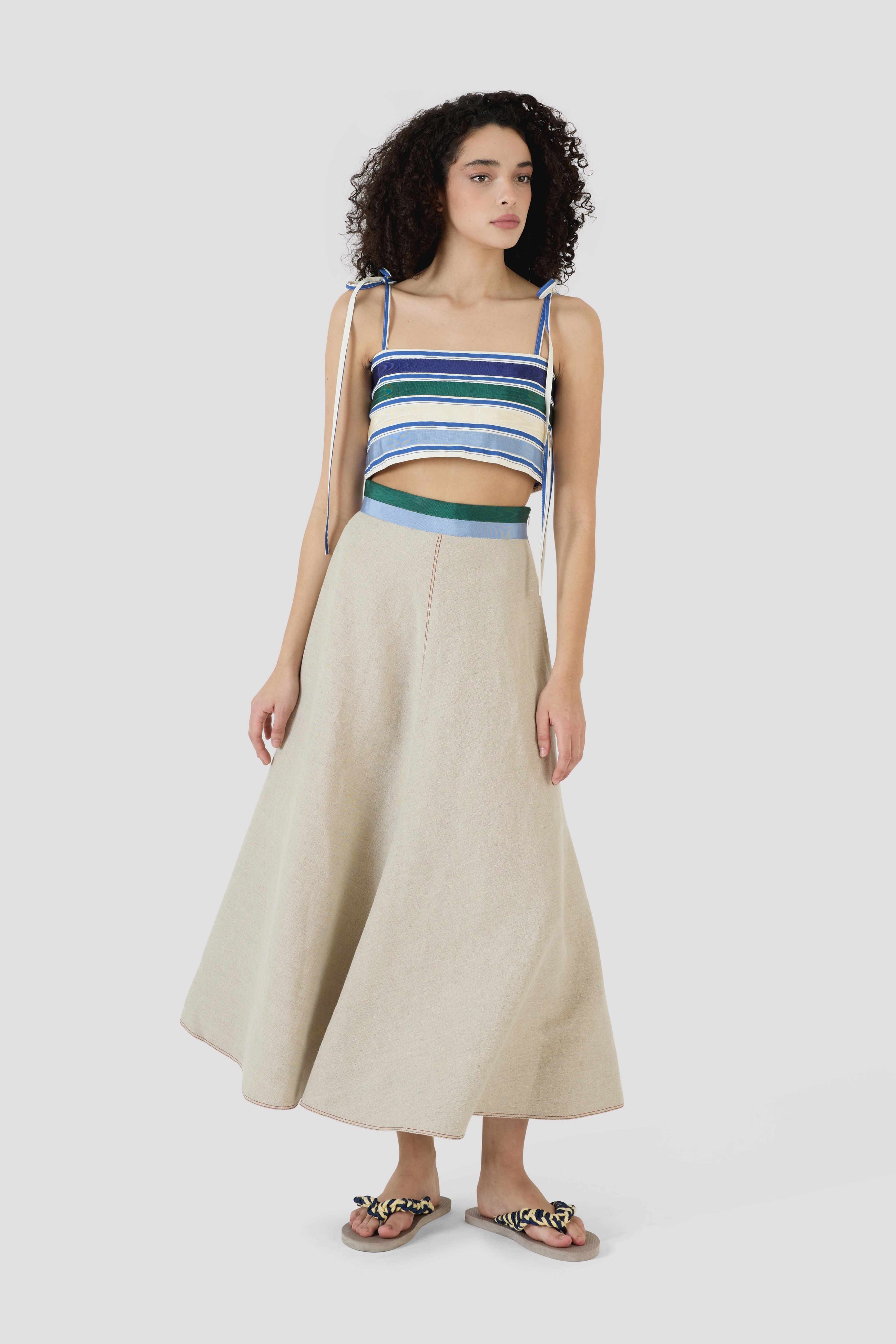 Ribbon Quartered A-Line Skirt