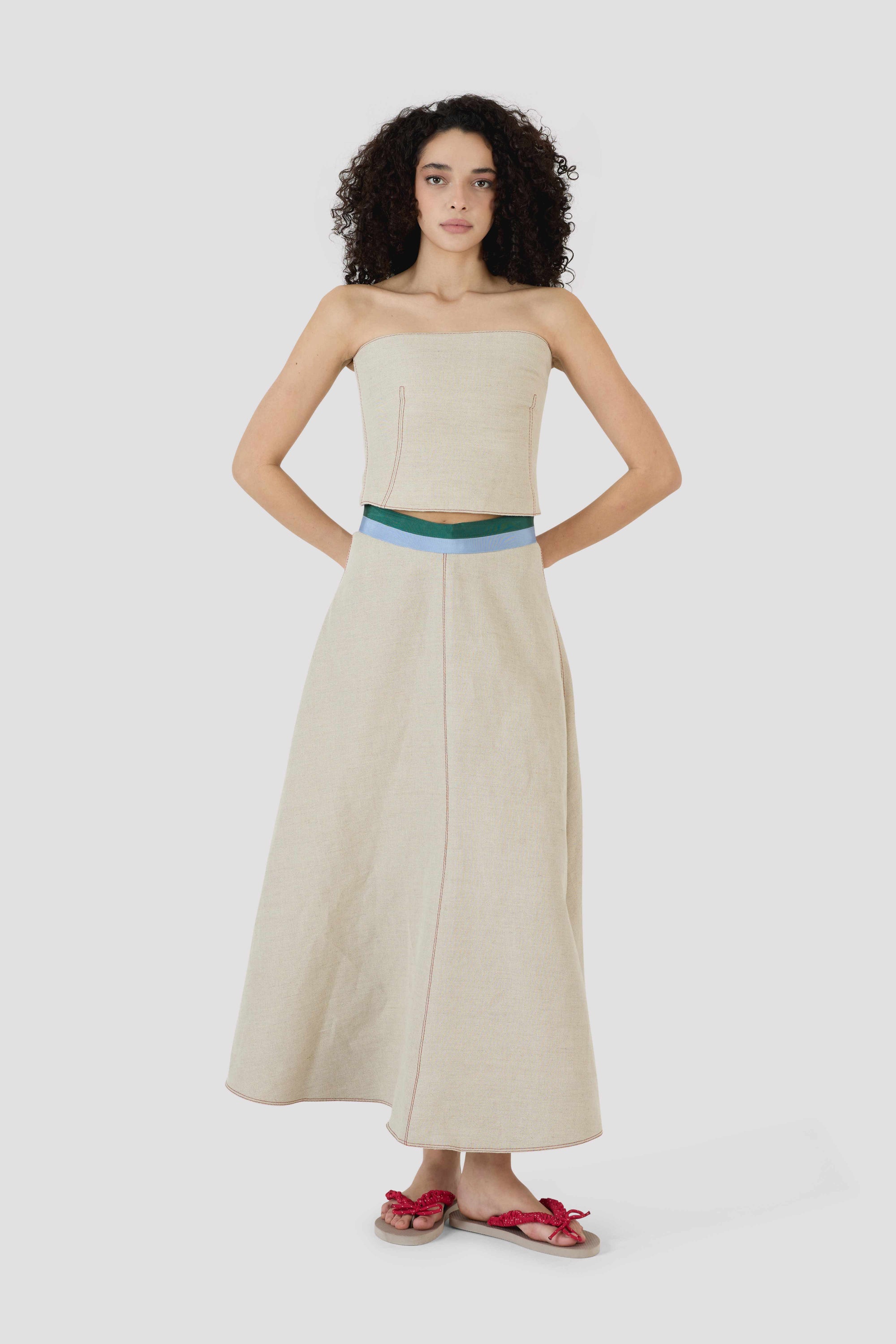 Ribbon Quartered A-Line Skirt