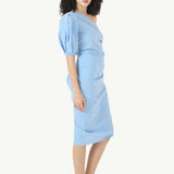 Rosie Assoulin 1-Shoulder Puff Sleeve Dress