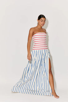 Strapless Drop Waist Gown