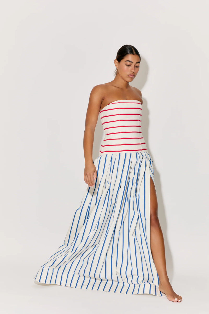 Strapless Drop Waist Gown