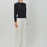 Sa Su Phi Cashmere Round Neck Epaulette Sweater
