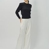 Sa Su Phi Cashmere Round Neck Epaulette Sweater