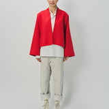 Sofie D'Hoore Wool Cashmere Kimono Capa Cropped Jacket 32 / Lipstick