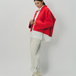 Sofie D'Hoore Wool Cashmere Kimono Capa Cropped Jacket 32 / Lipstick