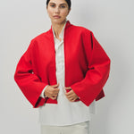 Sofie D'Hoore Wool Cashmere Kimono Capa Cropped Jacket 32 / Lipstick