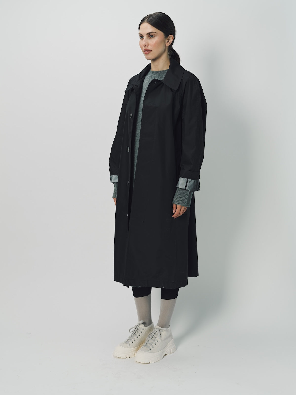 Sofie D'Hoore Woven Nylon Curtis Trench Coat 32 / Black