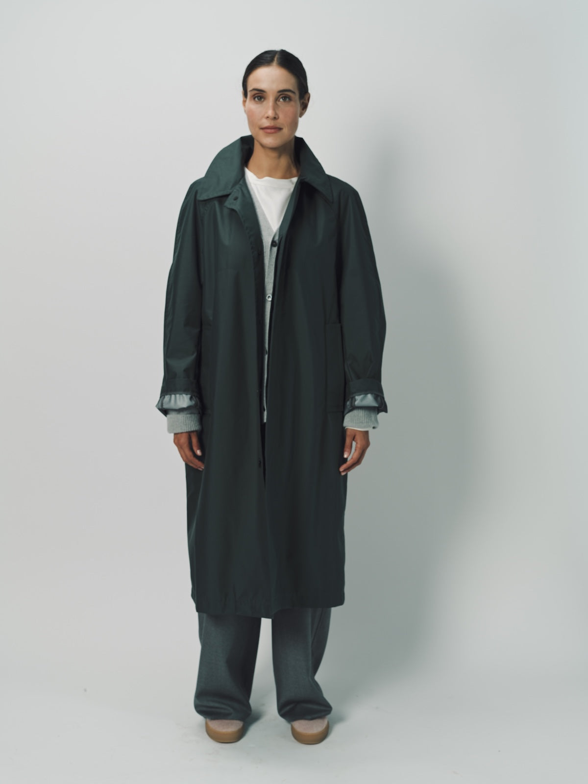Sofie D'Hoore Woven Nylon Curtis Trench Coat 32 / Xanadu