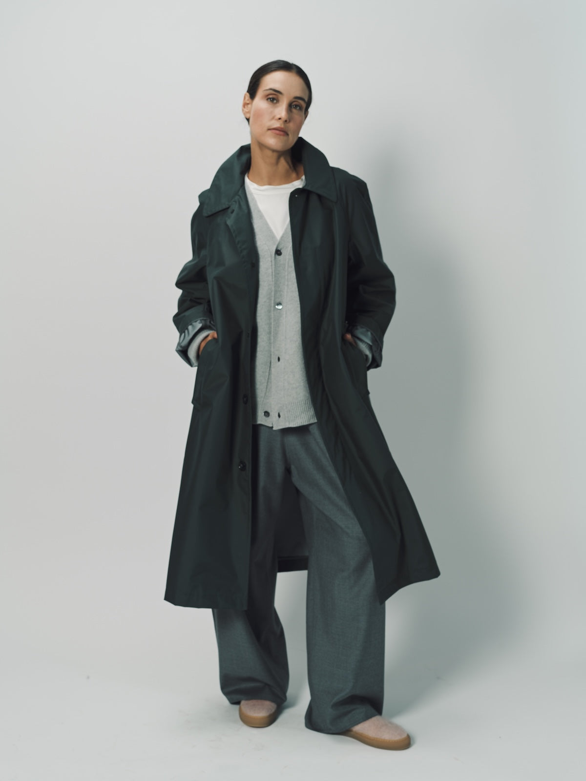 Sofie D'Hoore Woven Nylon Curtis Trench Coat 32 / Xanadu