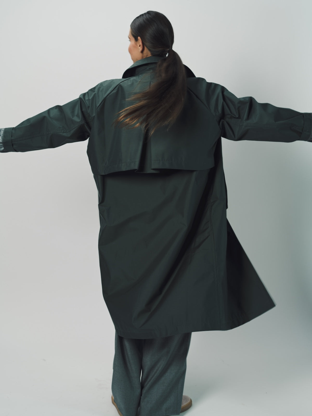 Sofie D'Hoore Woven Nylon Curtis Trench Coat 32 / Xanadu