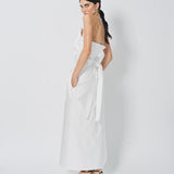 Sofie D'Hoore Duo Strapless Long Dress in Satin 34 / Swan